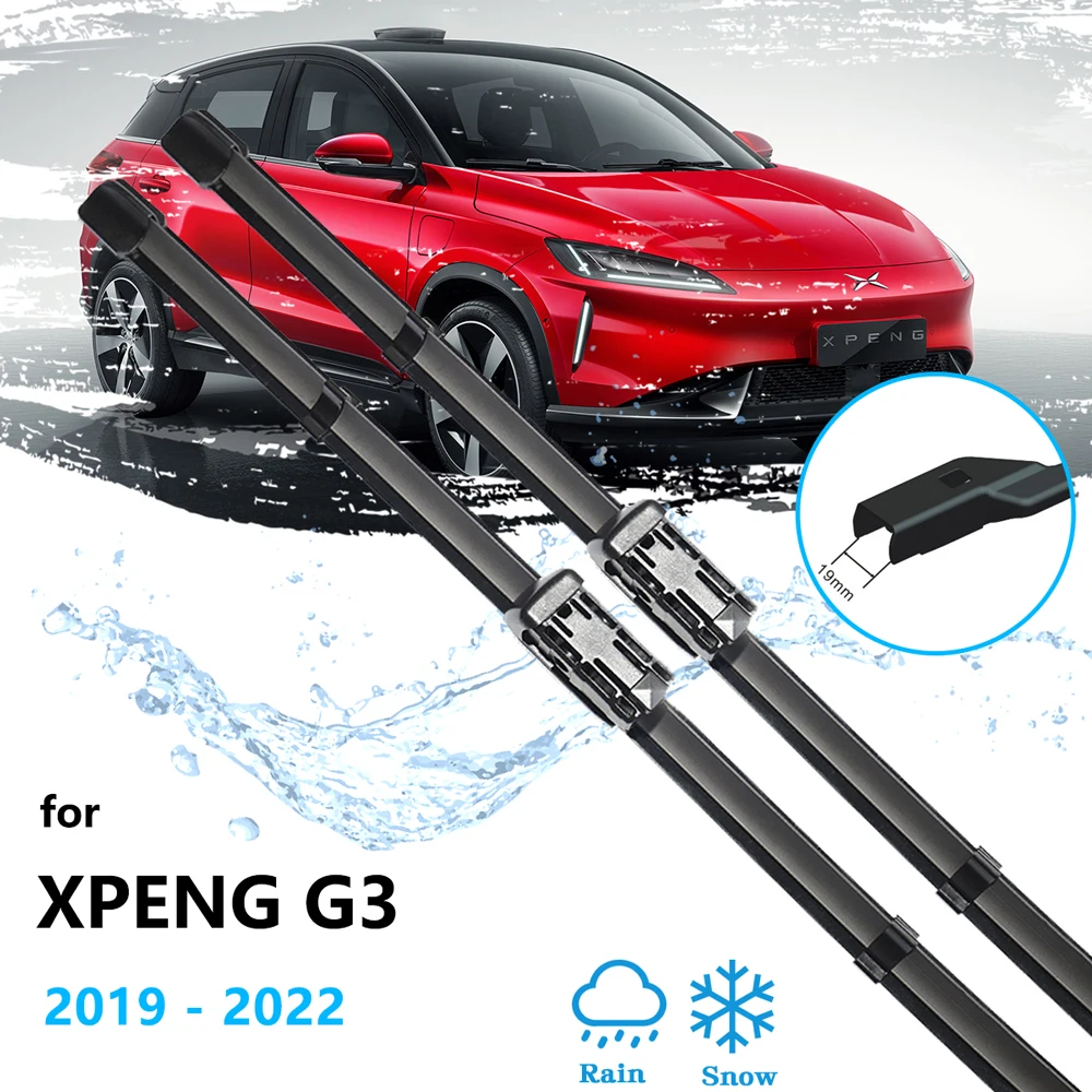 

2x For XPeng G3 XPengi 2019 2020 2021 2022 Front Wiper Strips Blades Windows Windscreen Parts Boneless Frameless Rubber Cleaning