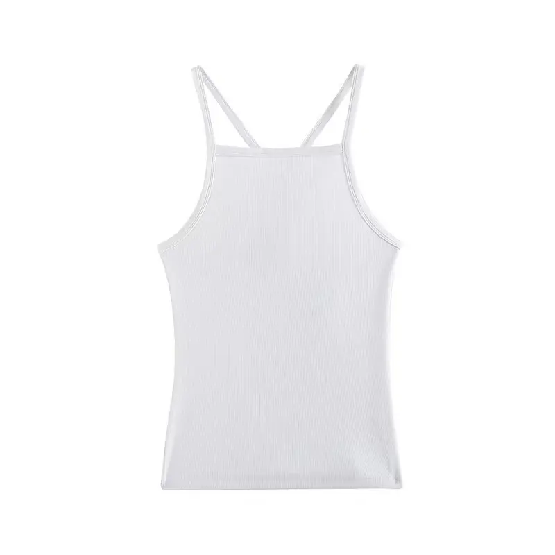 

Maxdutti Fashion Rib Camisole Back Cross Vest Top 2024 Sexy Ladies Summer Tshirts Women