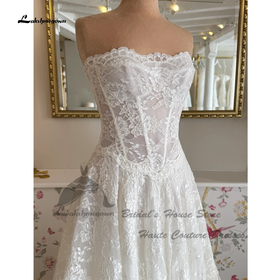 Lakshmigown Vintage Spitzen-Boho-Hochzeitskleider für Frauen 2026 Böhmische Landhaus-Brautkleider Schulterfrei Maßgeschneidert – Detail 3
