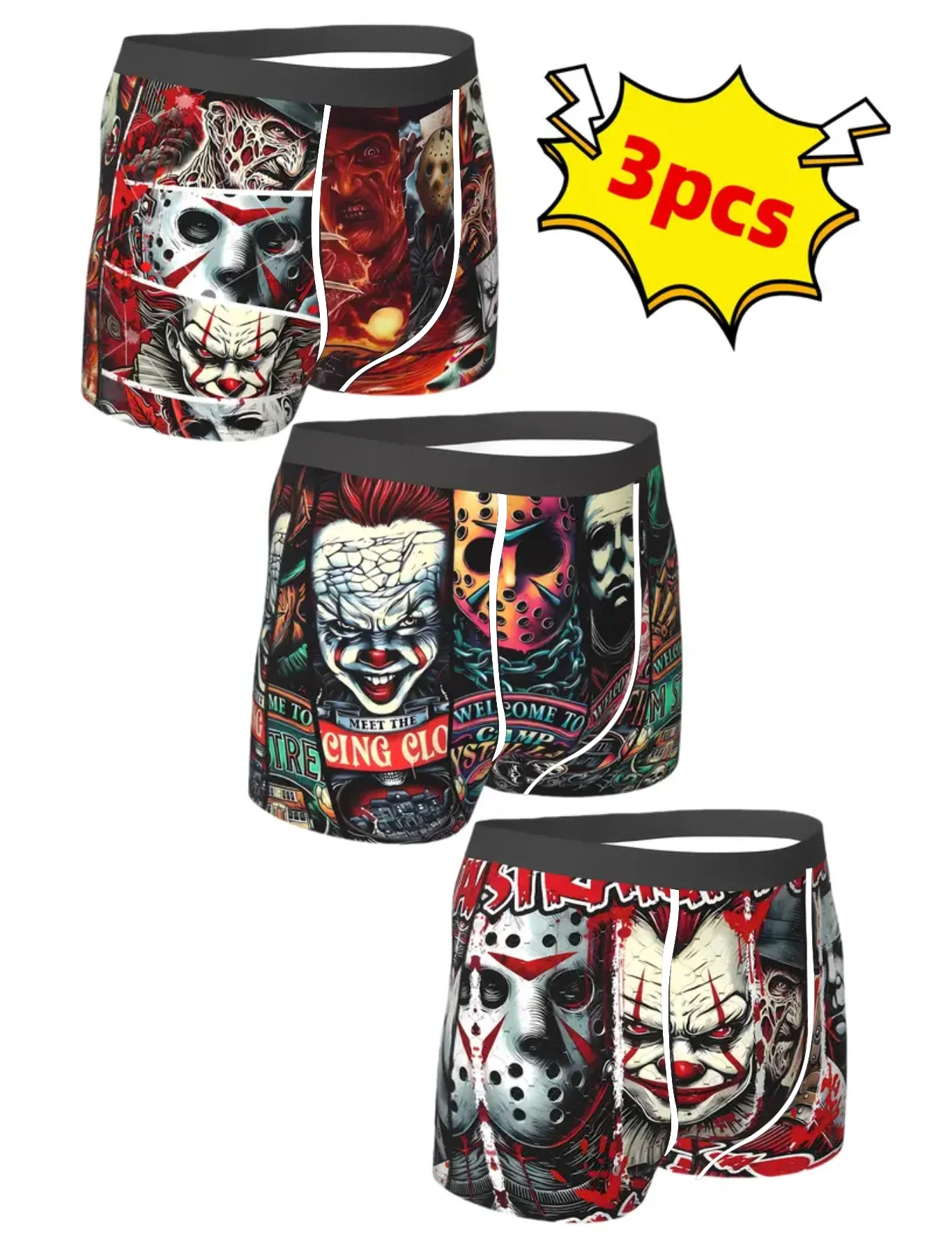 

3Pcs Men Underwear Boxers Flame Man Boxershorts Breathable Men's Panties Lingerie Men Boxer Briefs Underpants