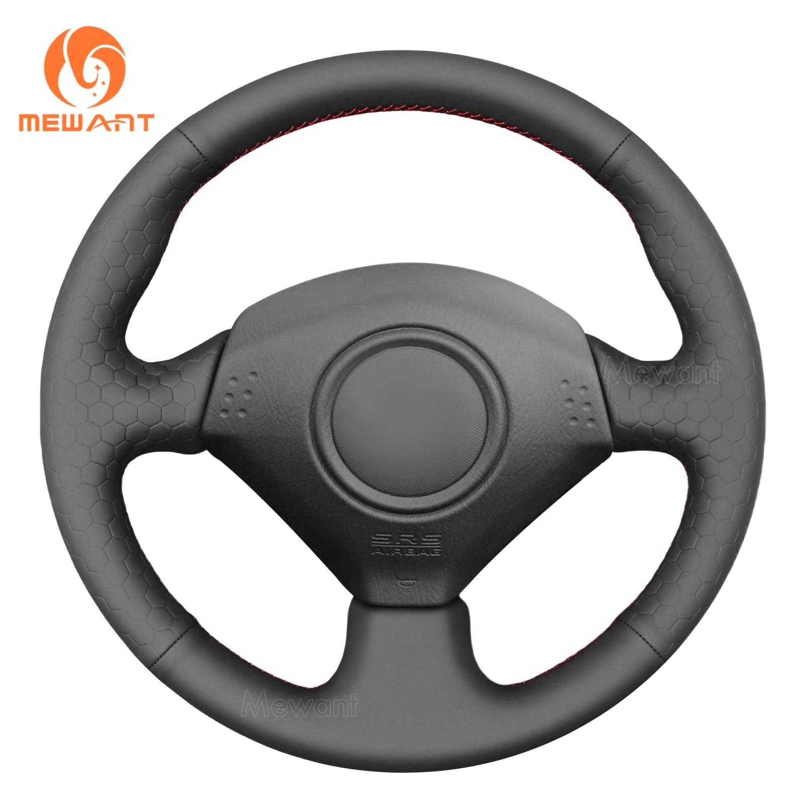 Mewant Hive Style Black Leather Car Steering Wheel Cover for Honda S2000 Civic (SI) Insight Integra