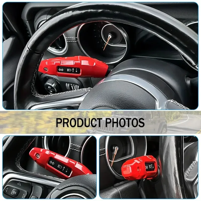 ABS A1 Turn Signal Control Lever Extender, Blinker Switch Extension for 2018-2026 Jeep Wrangler JL and Gladiator JT, Red Available, Quick Mount, Optimized Signal Switch Operation, OEM Color Match, Precise Fit, Automotive Interior Upgrade Part