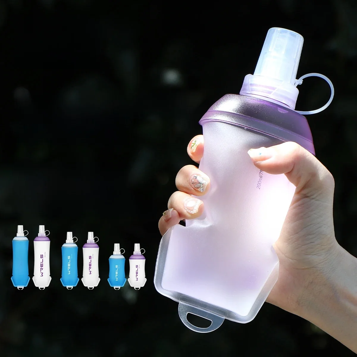 AliExpress WRELS Outdoor Sport Water Bottle Camping Running Bicycle Soft Folding TPU Soft Flask Water Bag Large Diameter Light BPA Free