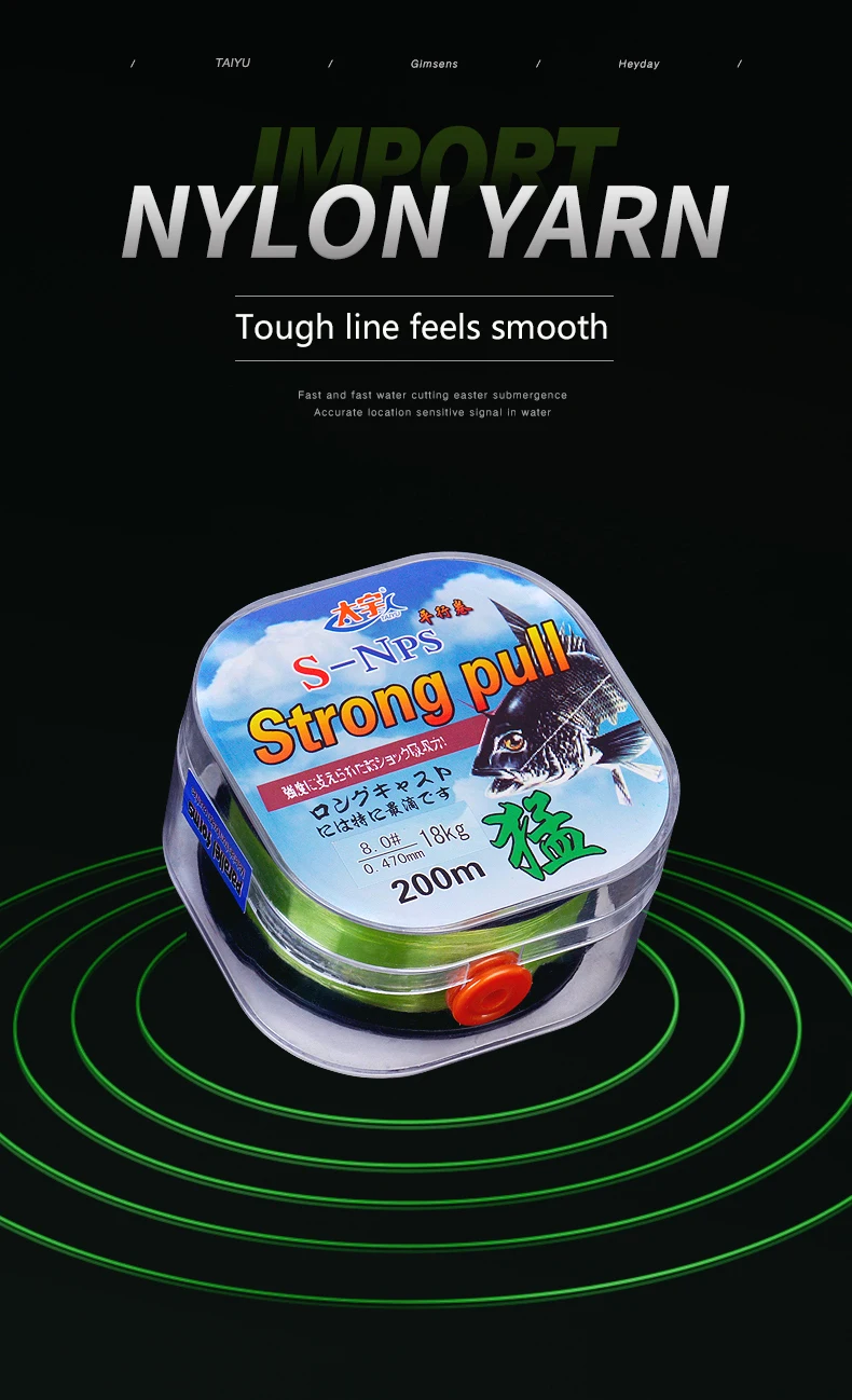 TAIYU 200M Nylon-Angelschnur 2-33LB Japanisches langlebiges Monofilament Meer-/Süßwasser-Hauptschnurführer Angeldraht zum Karpfenangeln – Detail 3