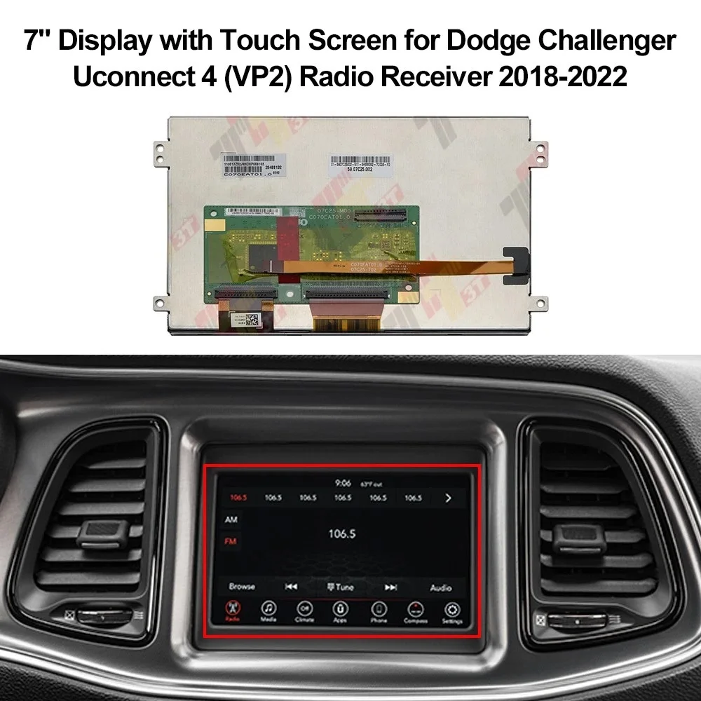 

Display with Touch Screen for Jeep Chrysler Dodge Uconnect 4 VP2 Radio Receiver