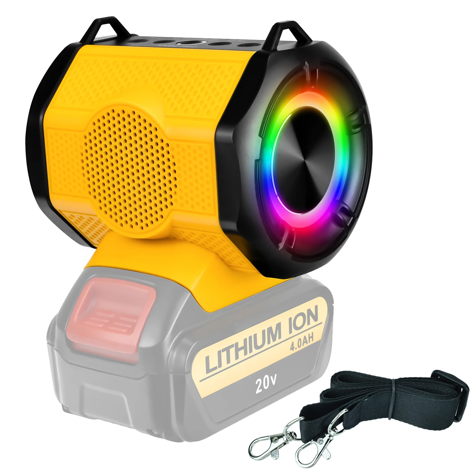 

Cordless Speaker for Dewalt 20V Battery Bluetooth-compatible Player Loudspeaker Amplifier with USB Type-C Port (No Battery)