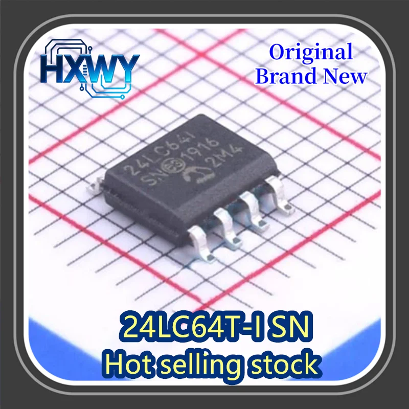 

(10/50 pieces) 24LC64T-I/SN 24LC64I SOP8 Programmable Read-Only Memory Chip Brand New Original