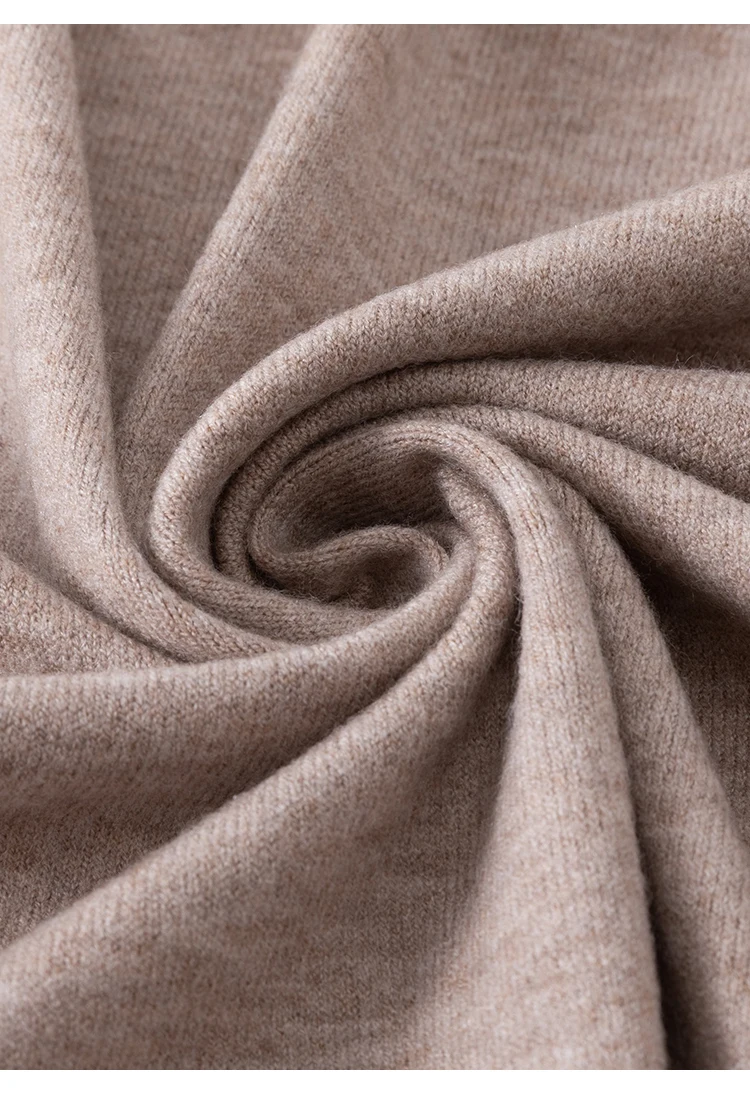 MZ62030 Damen-Strickjacke aus Kaschmir-Modal-Mischung, Langarm, Rundhalsausschnitt, Knopfverschluss, mit abnehmbarem, drapiertem Schultertuch – Detail 19