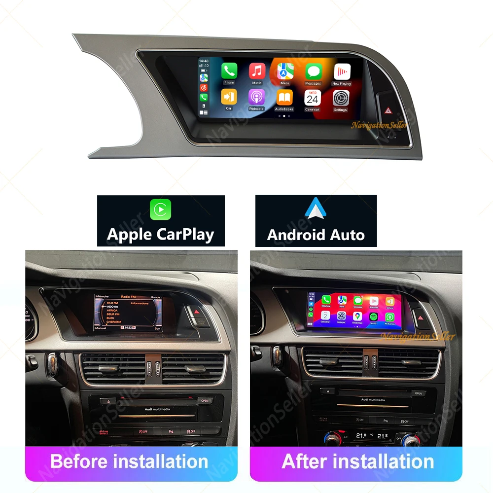 VIGOHI 8.8 inch Touch Screen For Audi A5 S5 B8 2009 2010-2016 Gps Multimedia Concert Carplay Android Auto Radio Stereo Youtube