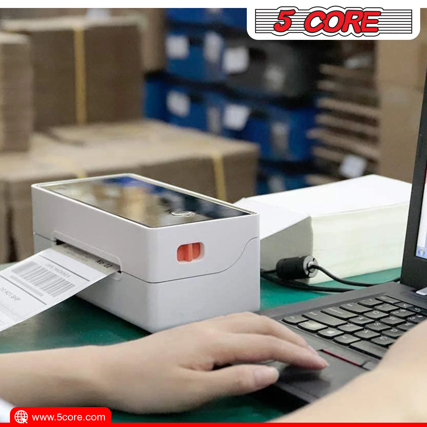 ملصقات شحن حرارية مباشرة ، مثقبة ، بريدية ، 5 نواة ، 4 × 6 ، 1 لفات ، ملصقات لكل لفة ، 4pk