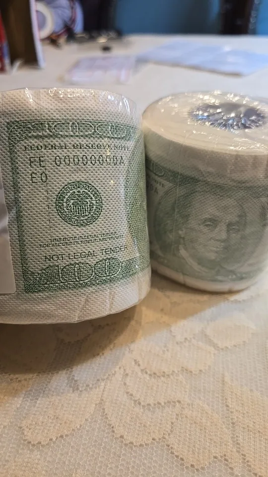 One Hundred Dollar Bill Toilet Paper Novelty Fun $100 TP Money Roll Gag Gift photo review