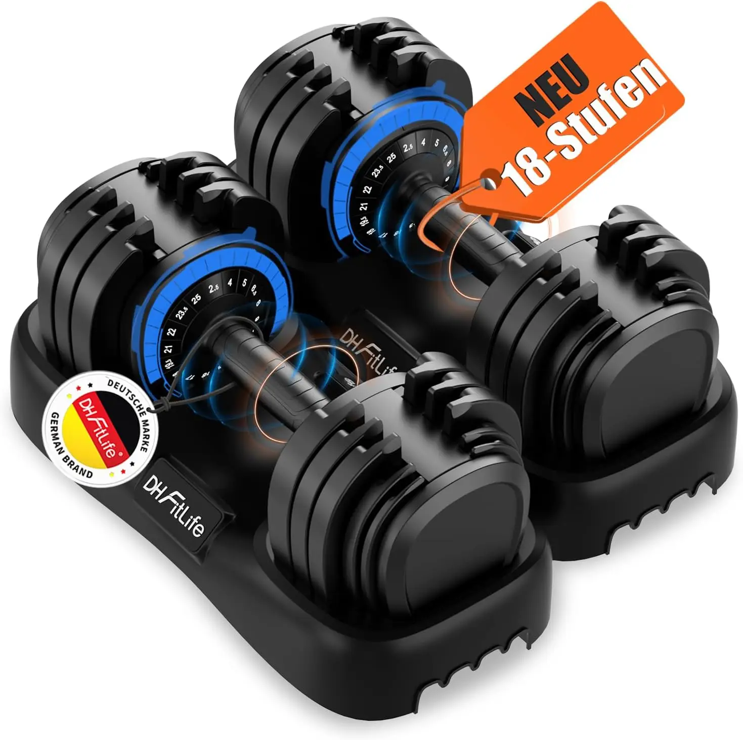 2026 Neu Hantel Set – Verstellbare Kurzhanteln 2,5 bis 25 KG mit 18 Gewichtsstufen | Hantelset Kurzhantel mit Gewichten | Dumbbell Set für Männer & Frauen