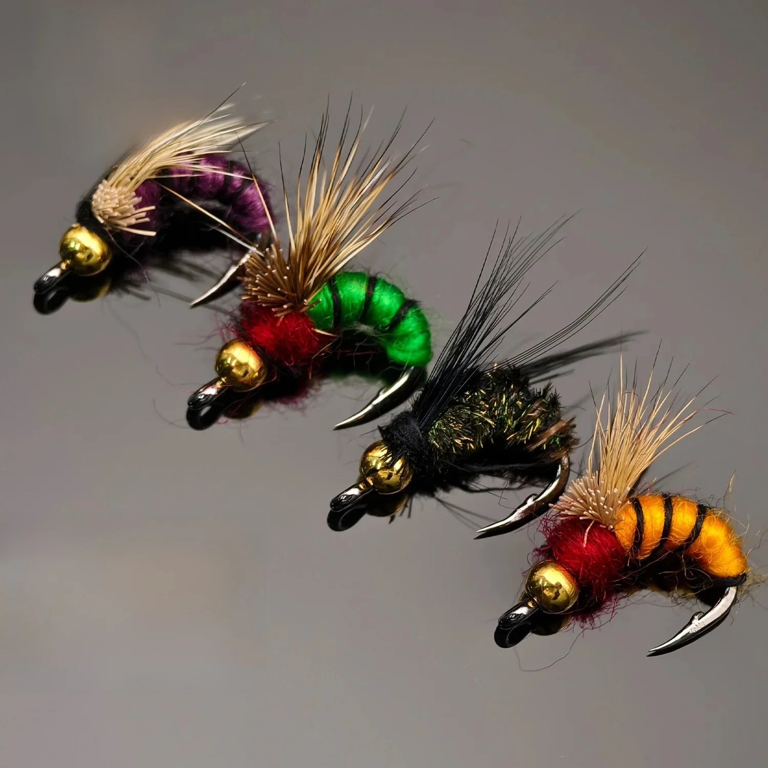 ANFS – appât artificiel pour la pêche aux insectes, 4 pièces, coffret de mouches pour la pêche à la mouche, pour la truite, le gris, le poisson-pan, les leurres pour la carpe