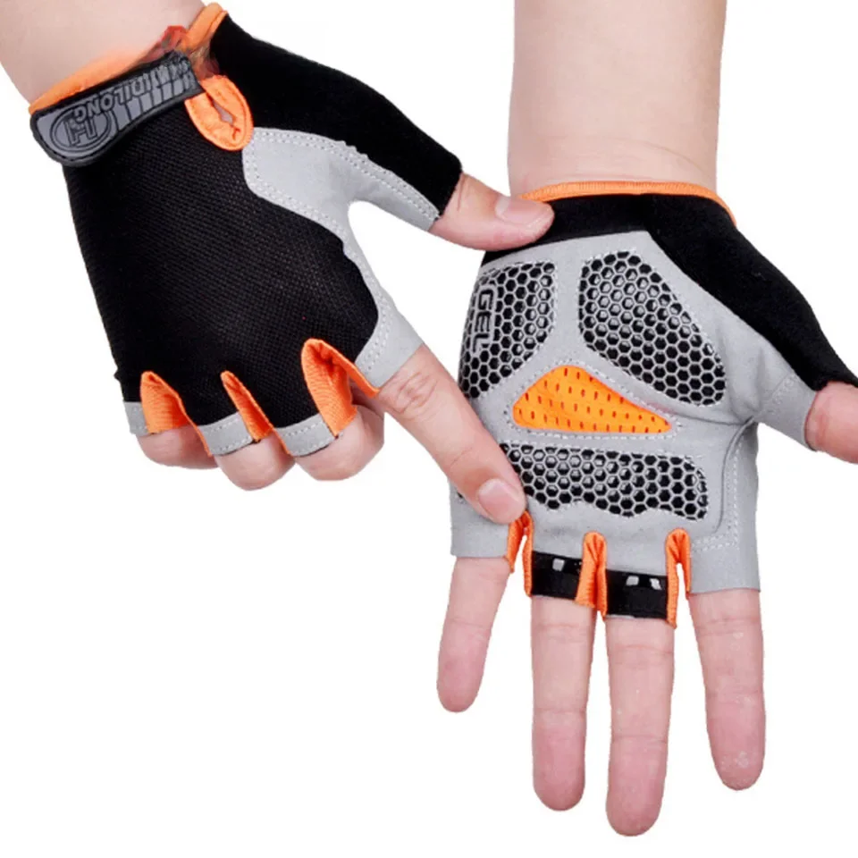 HEIßER Radfahren Anti-slip Anti-schweiß Männer Frauen Halbe Finger Handschuhe Atmungsaktive Anti-shock Sport Handschuhe Fahrrad fahrrad Handschuh
