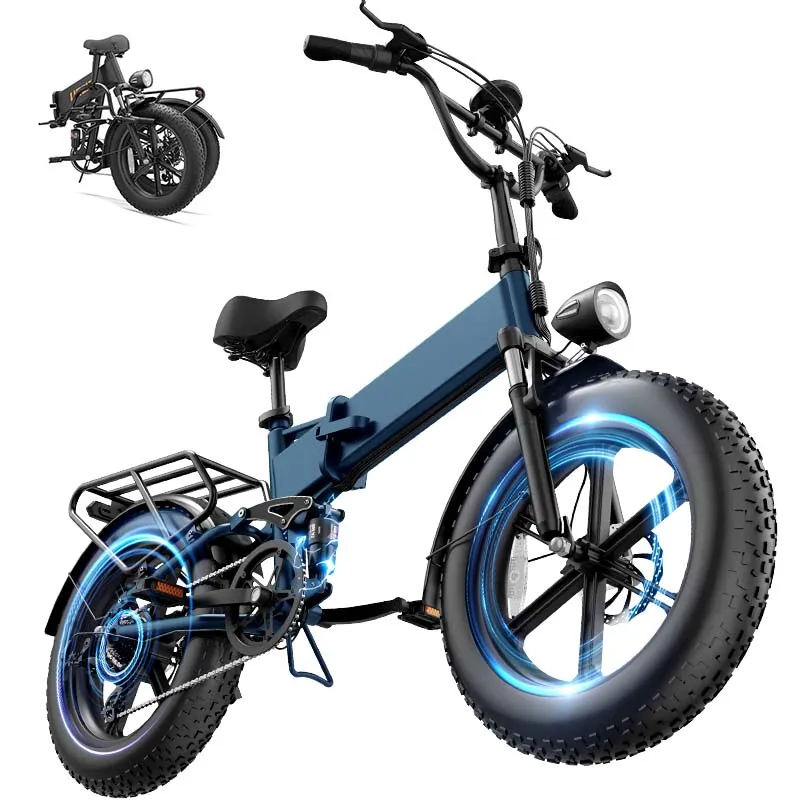 Vélo de montagne électrique pliable Urlife T5, pneus larges 20"x4", batterie lithium cachée 48V 13AH, vitesse maximale 25 km/h, autonomie 80 km, vélo électrique tout-terrain pour adultes