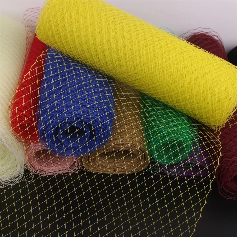 Voile de cage à oiseaux rouge 10 "25CM, fascinateurs, chapeaux de chapellerie, filet de mariée pour enfants, accessoires de cheveux DIY à la main, décor 1 mètre/Lot