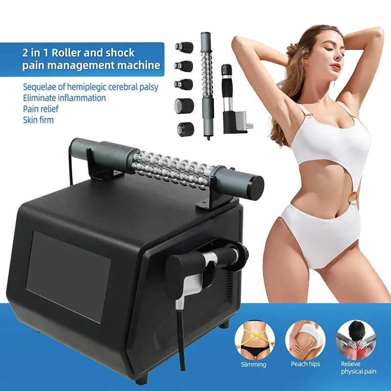 2 in 1 Shockwave Therapy Pain Relief 9d Infrared Inner Ball Endos Roller Skin Firming Body Slimming Pain Maagement Machine