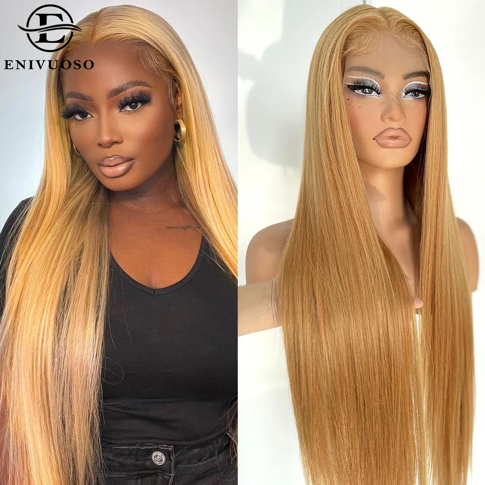 

Honey Blonde Straight Lace Wigs for Black Women Natural Hairline Glueless Synthetic Straight Lace Front Wigs with Baby Hair