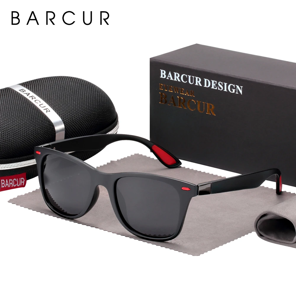 BARCUR Trending TR90 Polarized Sunglasses Women Square eyewear Men Sun glasses Vintage Unisex Goggle Male UV400 Oculos de sol