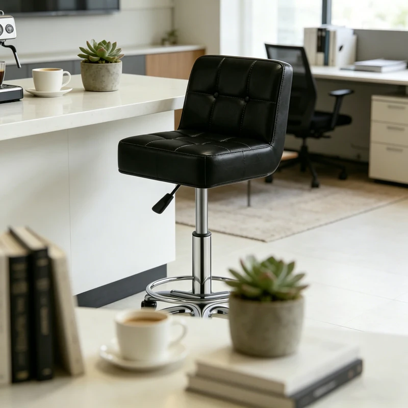 モダンライトビューティースツール理髪店椅子回転調節可能なラウンド理髪作業ホイールネイルサロンスパ用シンプルb5