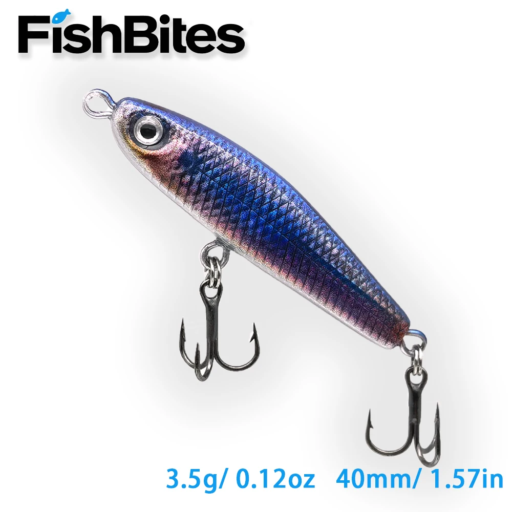 

Fishbites 40mm 3.5g Sinking Pencil Bait Wobble Hard Lure for Saltwater Freshwater Topmouth Culter Tilapia Trout Bass Mackerel