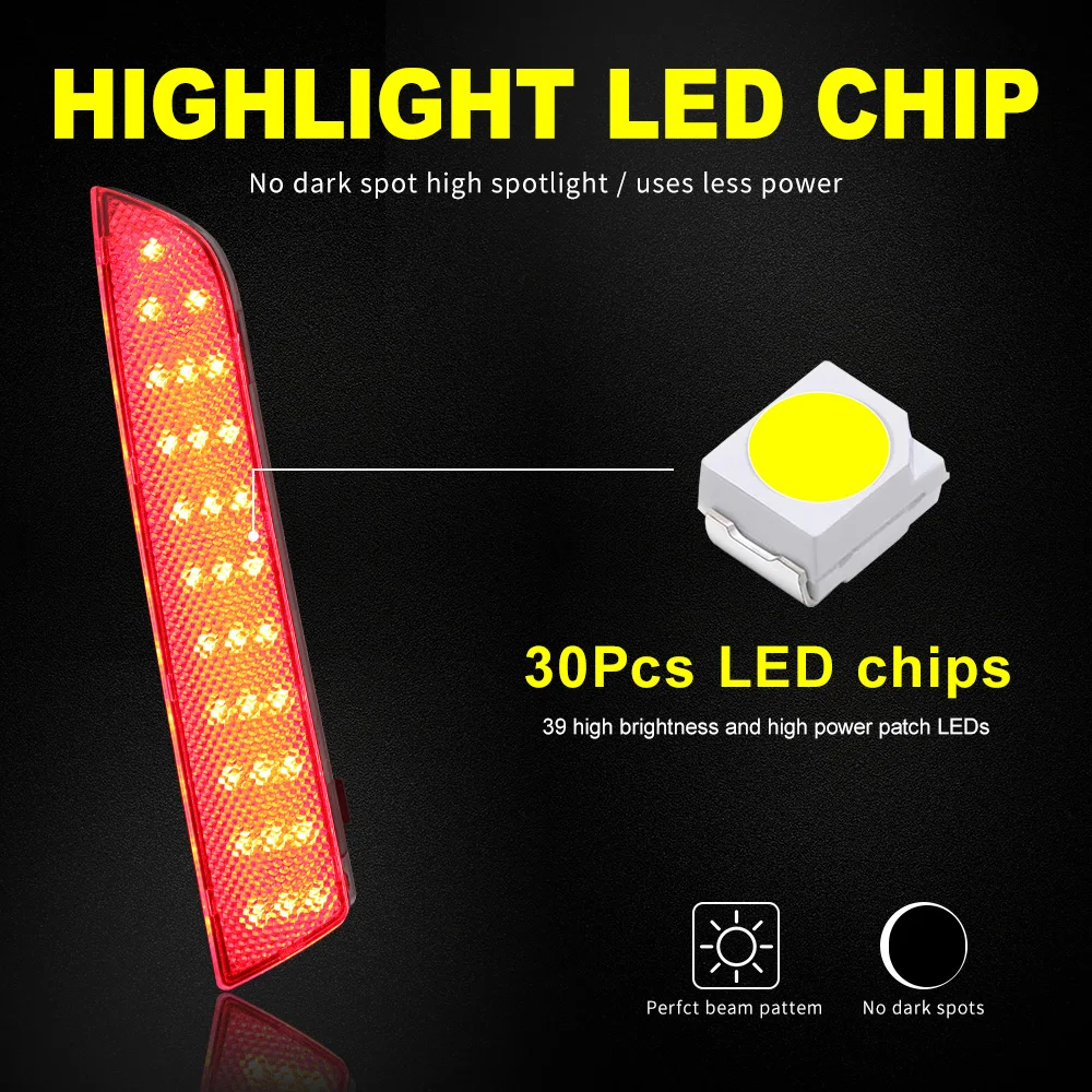 2PCS LED Rear Bumper Brake Lights Canbus For Mercedes-Benz W447 Vito Tourer V-Class 2014-2019 Red/Smoked Lens Tail Stop Lamps - view 3