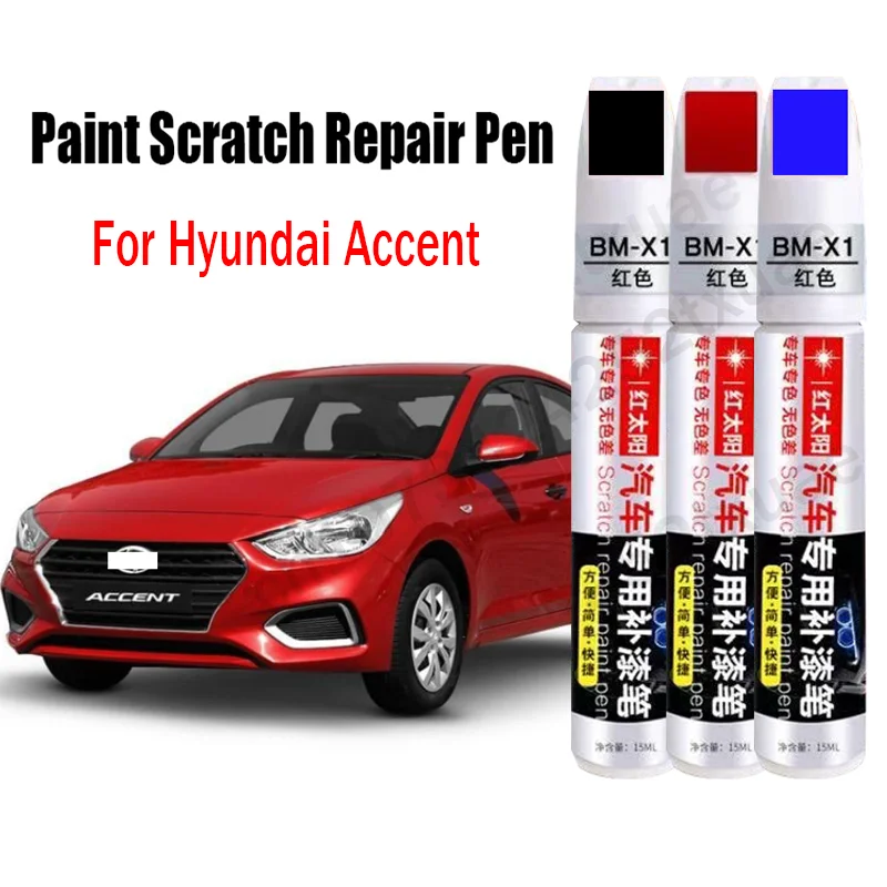 Car Paint Scratch Repair Pen for Hyundai Accent Touch-Up Pen Remover Paint Care Accessories Black White Red Blue Gray