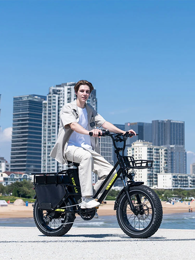 AliExpress KOOLUX X8 48V 750W 30+35Ah 20*4.0 Tire E-bike Rear Shelf 220KM Long Range UK Local Stock Electric Bike for Food Delivery