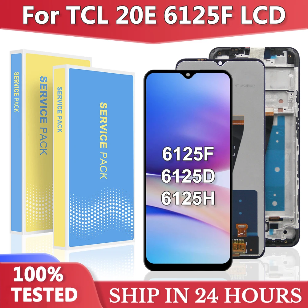 

6.52" Original For TCL 20E LCD Display Touch Screen Digitizer Assembly For TCL 20E 6125F, 6125D, 6125H Display Replacement