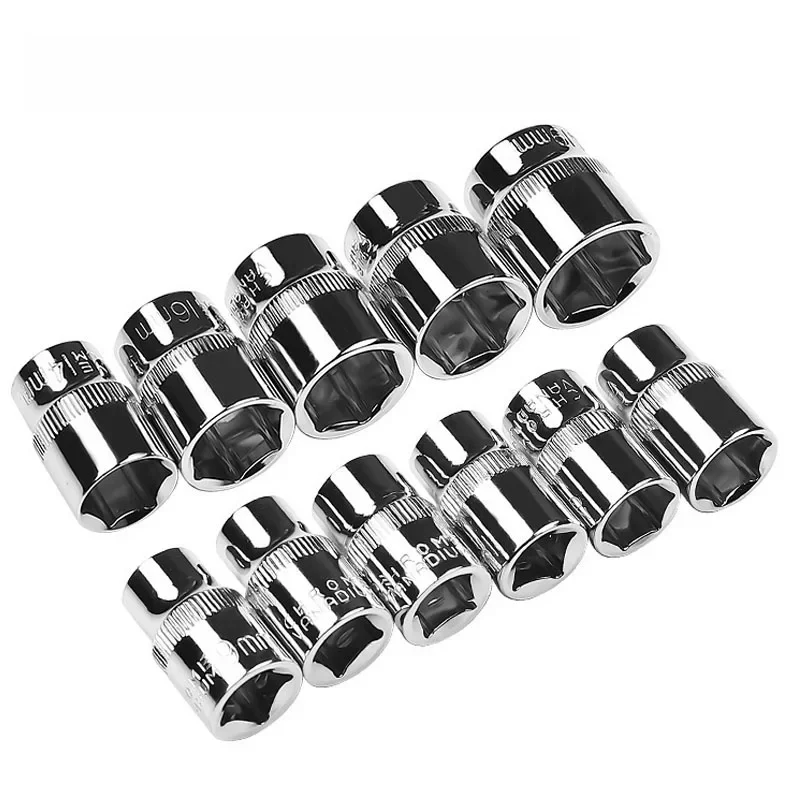 Clé à douille hexagonale courte de 3/8 pouces, tête antirouille, jeu de douilles à 6 points, adaptateur, clé dynamométrique, clé à douille à cliquet, retrait d'écrou