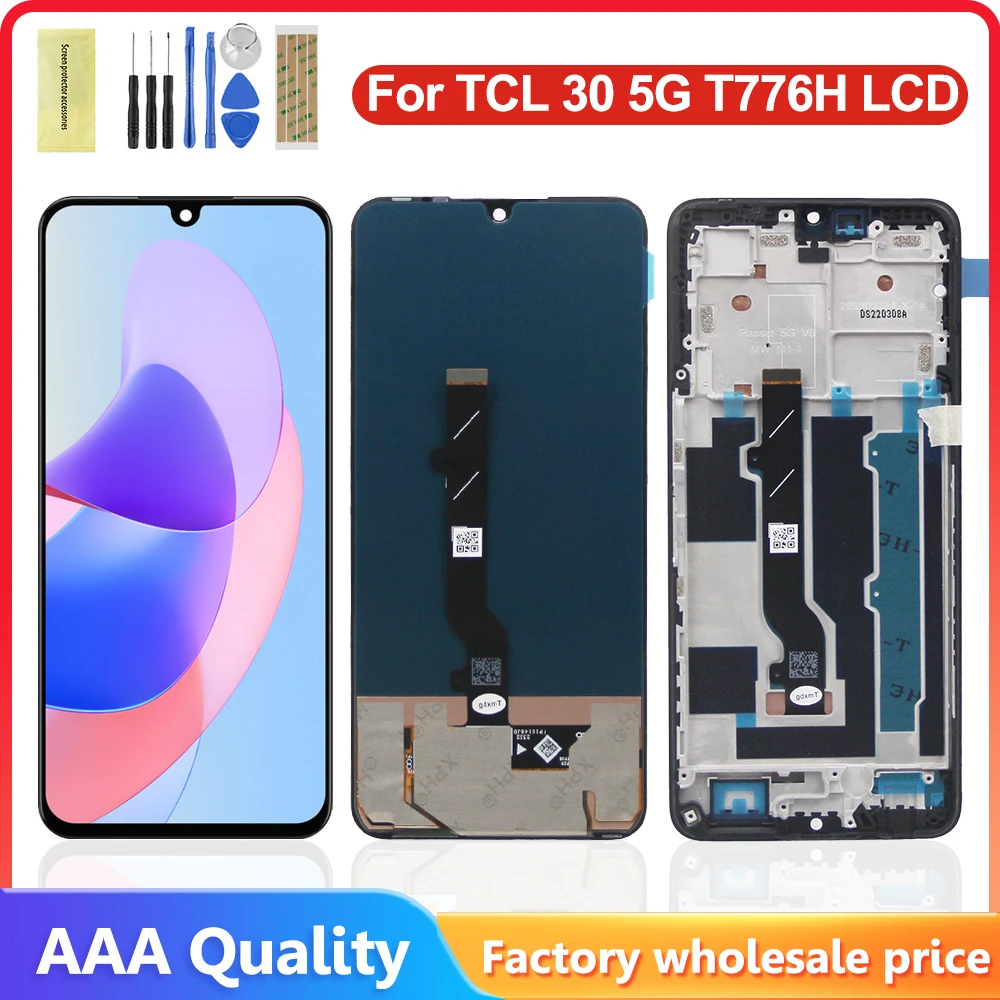 For TCL 30 5G LCD Display Touch Screen Digitizer Assemby Replacement For TCL 30 5G T776H Display with Frame