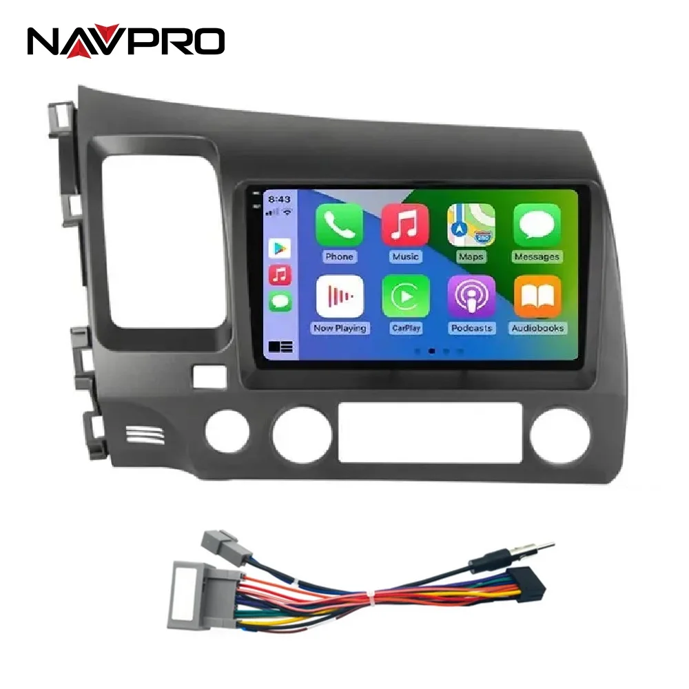 For HONDA CIVIC G8 07-11 9 inch Frame and Connection Cables for NAVPRO CASKA Multimedia Center Installation