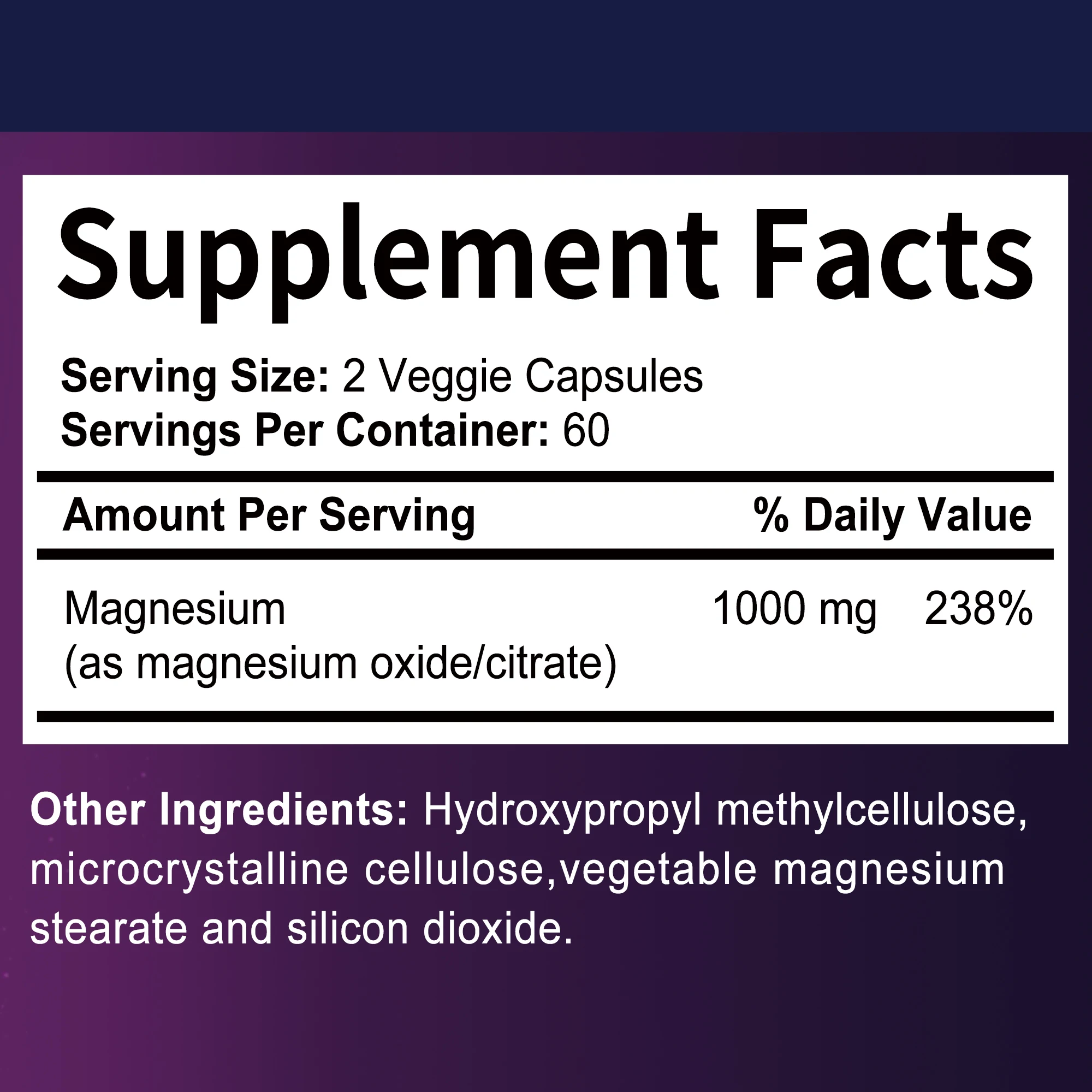 Magnesium Citrate - Muscle, Nerve and Energy Support, Improved Heart Health - 120 Capsules