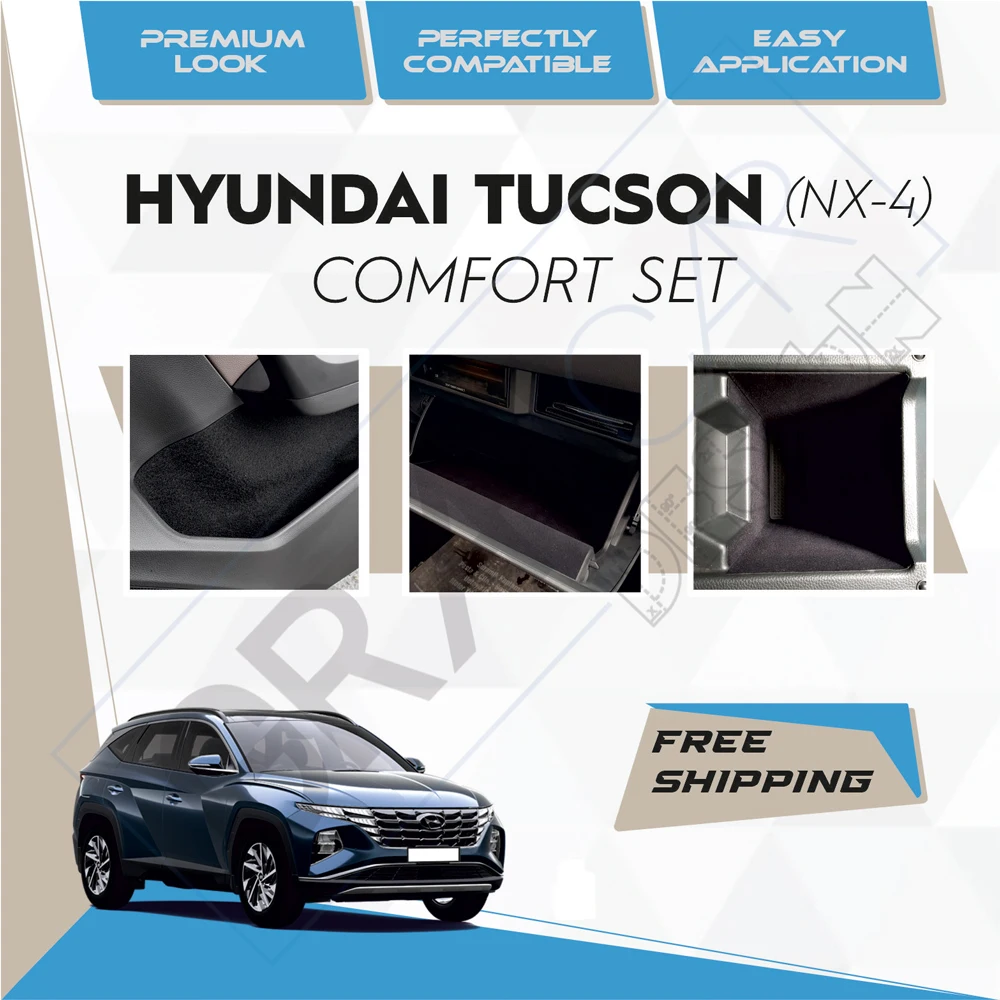 Hyundai Tucson NX4 Comfort Set-Ready Fabric Coating In-Car Accessory Self-Adhesive Insulation Effective Coating Set