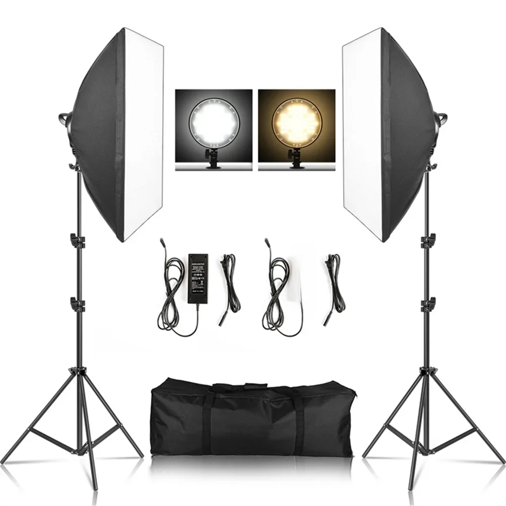 Zestaw fotograficzny do softboxu fotograficznego 2M Tripiod do softbox Disc Light Led 45W Studio fotograficzne Stojak Oświetlenie Lampa fotograficzna Wideo — 2