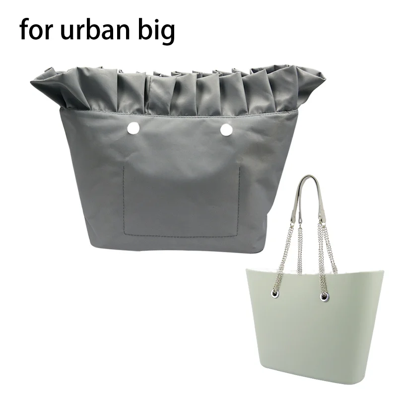 2023 New Urban Frill Pleat fold Inner Lining Insert Zipper Pocket for Big Urban Obag for O Bag