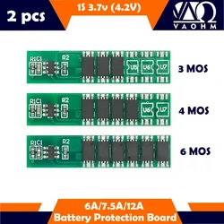 2 szt. 1S 6A 7.5A 12A 3.7V pojedynczy 18650 litowy lew akumulator litowo-jonowy płyta zabezpieczająca 3MOS 4MOS 6MOS PCM BMS