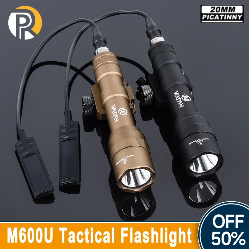 WADSN M600U Tactical LED Flashlight Pistol accesories 800Lumens High Power Mini Scout Light Weapon Hunting camping equipment