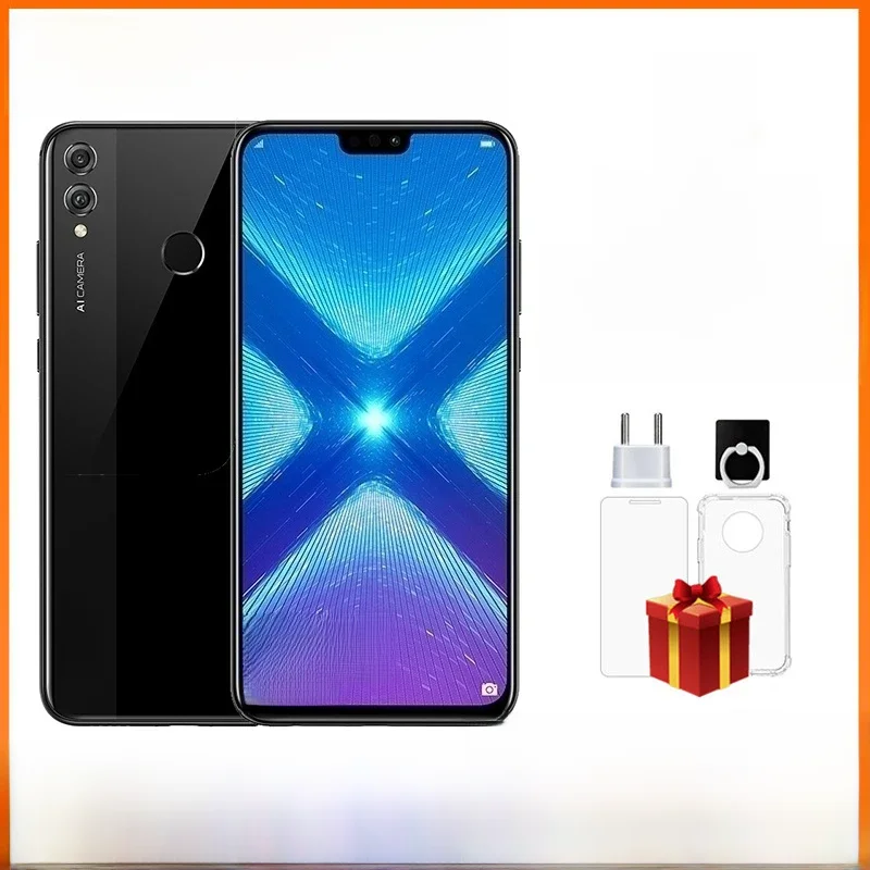 HONOR-8X Global Firmware CPU Smartphone, Haisi Qilin 710, 6.5 Câmera Traseira, 20MP, Reconhecimento