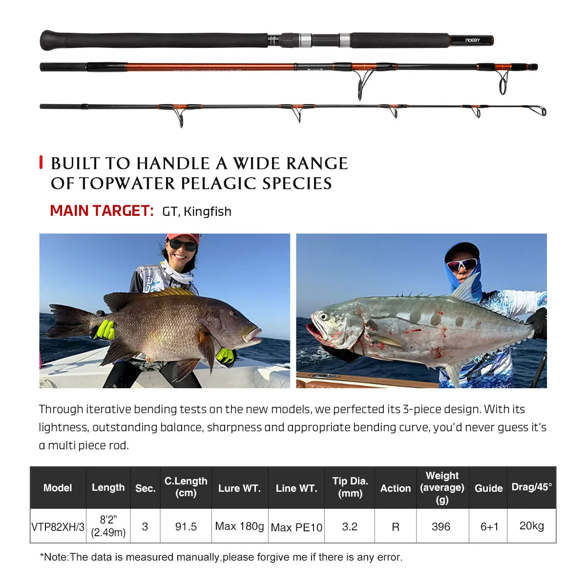 NOEBY VOYAGER Travel Popping Rod 2.49m Offshore Casting Torayca