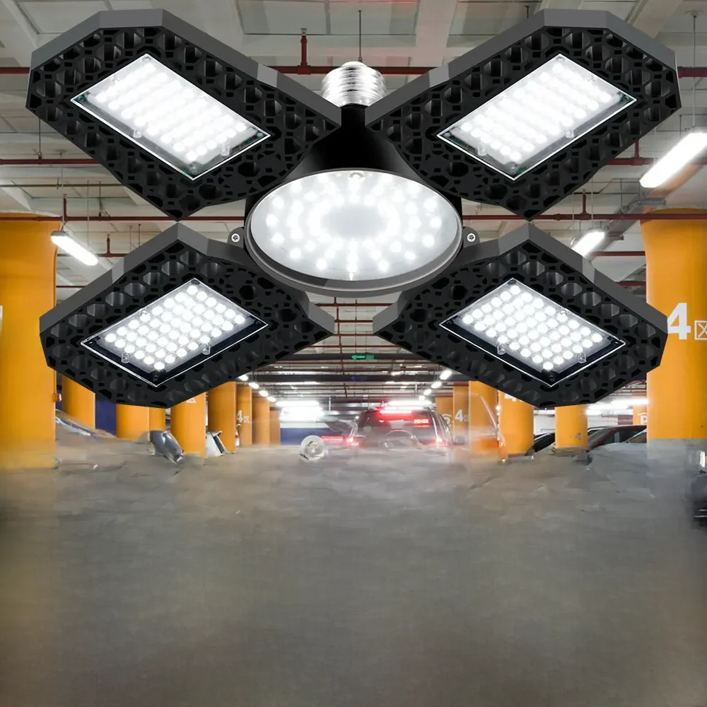 200W LED Garage Light Bulb E27 Foldable Deformation Lamp E26 Home Warehouse Workshop Basement Lighting Cold/Warm White 100W 150W