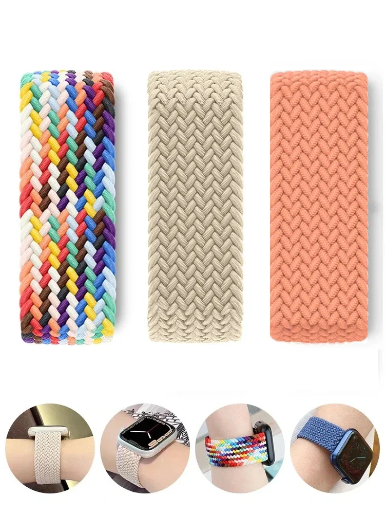 Geflochtenes Armband für Apple Watch Band 40 mm 44 mm 45 mm 40 mm 42 mm 38 mm Correa Nylonarmband iWatch Serie 3 5 SE 6 7 8 9 Ultra2 49 mm