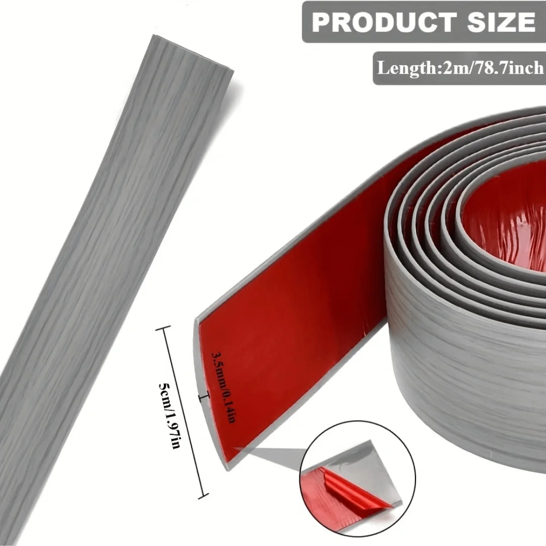 1PC 2m/78.74inch Self-adhesive Floor Cover Strips Carpet Edge Trim Strip Floor Transition Door Threshold Gaps Door Bottom Sealin
