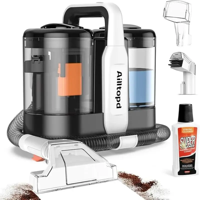 Carpet Vacuum Cleaner 600W 15KPa, deep spraying and suction to remove stains from animal fur on sofas, car upholstery, portable