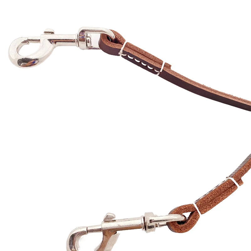 Real Leather Two dogs Leash Detachable Pet Lead Genuine Leather 1 leash for 2 Dogs small Medium large big dog Traction Rope