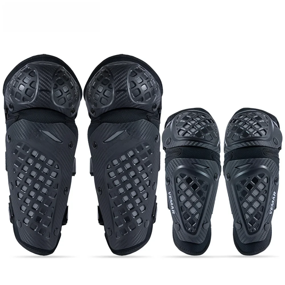 AliExpress VEMAR Motorcycle Riding Protective Gear Knee Elbow Pads Breathable Lightweight Knee Pads Motorbike Off-Road Cycling 4Pcs/set