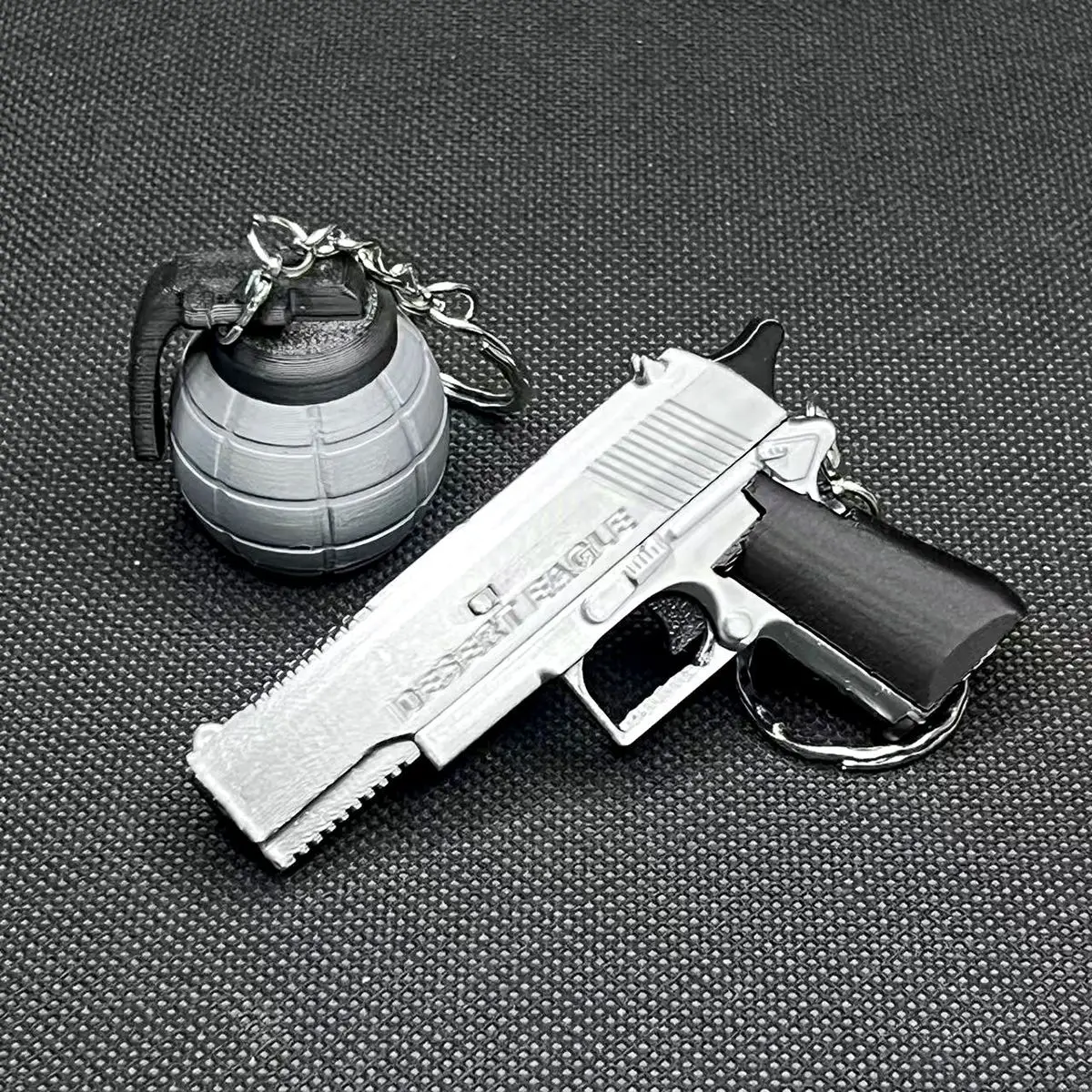 Mini Gun Keychain Accessories Pistol Shape Key Chain, Tactical Tiny Keychain Guns Shape Model Gift, Cool Keychains for Men