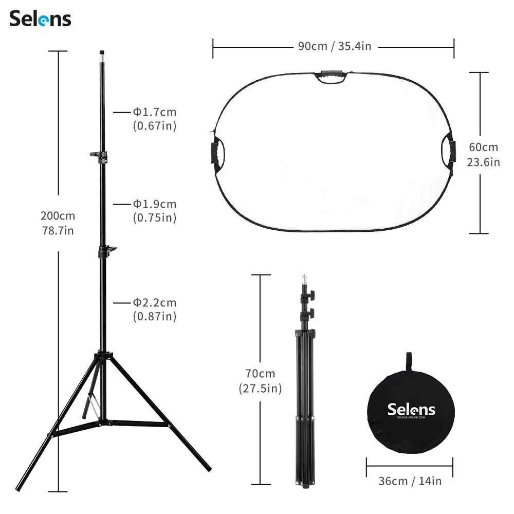 2M Reflector Tripod Phone Mobilephone Selfie Stick Head Adjustable Light Stand For Photo Studio Softbox Photographic Flashes