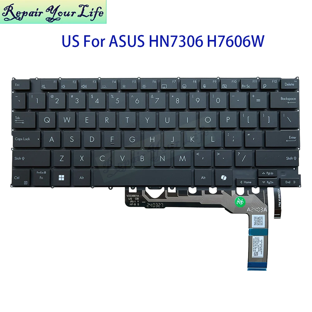

US English Keyboard Backlight For ASUS ProArt PX13 HN7306 HN7306W P16 H7606 H7606WU H760WV 0KNB0-261EUS00 USA Notebook Teclado
