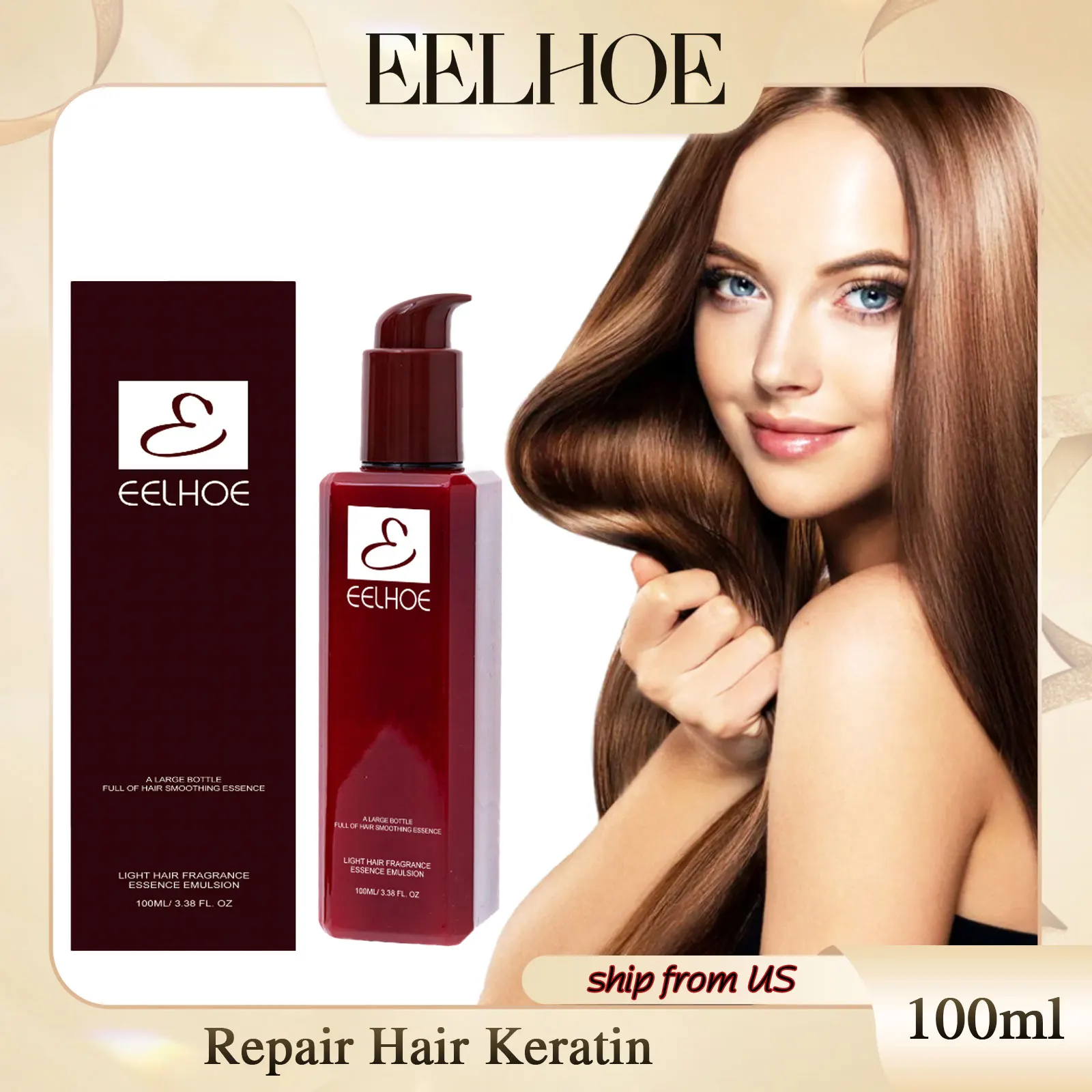 Hair Smoothing Essence Conditioner Improve Dryness Curly Leave-in Repair Keratin Hair Damaged Hair Treatment Nourishing Serum